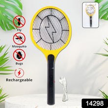 Yellow Rechargeable Electric Mosquito Killer Racket With Cable