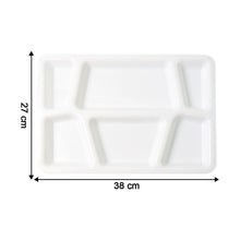 Plastic Multi-compartment Rectangular Meal Serving Tray  Plate (1 Pc  White)
