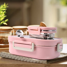 5588 Miracle Carry Lunch Box Microwave Safe Lunch Box With Insulated Bag 2 Compartment Lunch Box (400 Ml  2 Pc)
