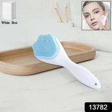 Silicone Face Scrubber Exfoliating Brush Manual Handheld Facial Cleansing Brush (1 Pc)