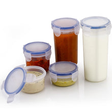 5830 Plastic Liquid Round Airtight Food Storage Container With Leak Proof Locking Lid Bpa Free Container For Kitchen 5 Pcs Set (Transparent  ( Approx Capacity 110 Ml160 Ml210 Ml400 Ml500 Ml)