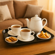 Plastic Serving Tray  Plate  40  30 Cm (1 Pc  Black)