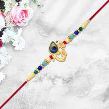 Divine Govind Rakhi With Peacock Feather Design And Multicolor Beads