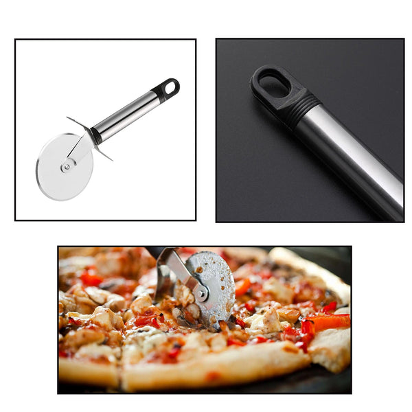 2732 Stainless Steel Pizza Cutter Pastry Cake Slicer Sharp Wheel Type
