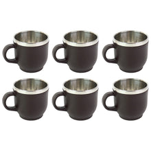 Apex Premium Double Wall Stainless Steel Cappuccino Mug Gift Set (6 Pc  100 Ml)