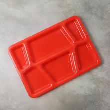 Plastic Multi-compartment Rectangular Meal Serving Tray  Plate (1 Pc  Red)