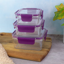 Airtight Square Food Storage Container Set (3 Pc)