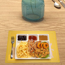 Plastic 4-compartment Rectangular Meal Serving Tray  Plate (1 Pc  White)