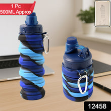 Silicone Foldable Water Bottle (1 Pc  24 Cm Foldable  500 Ml)