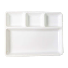 Plastic 4-compartment Rectangular Meal Serving Tray  Plate (1 Pc  White)