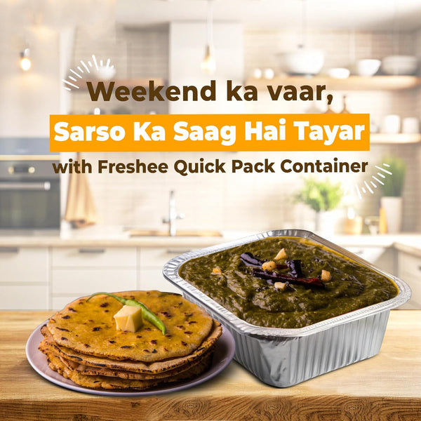 Freshee Aluminium Food Container With Lid  450 Ml  10 Pc