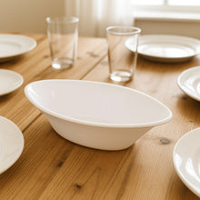 Plastic Marin Serving Bowl  Elegant Oval Deep Bowl (1 Pc  White)