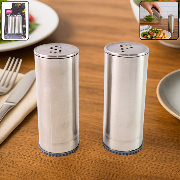 Stainless Steel Salt And Pepper Shaker Set (2 Pc)
