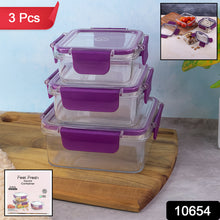 Airtight Square Food Storage Container Set (3 Pc)