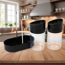 Apex Helix Salt N Pepper 2-piece Plastic Jar Set With Stand