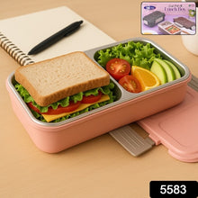 5583 Miracle Quick Lock Leak Proof 2 Compartment Stainless Steel Lunch Box Inner Plate Reusable Microwave Freezer Safe Lunch Box Trendy Thermal Insulation Leak Proof For Office Vacuum Tiffin Box For Boys  Girls  School  Office Women And Men